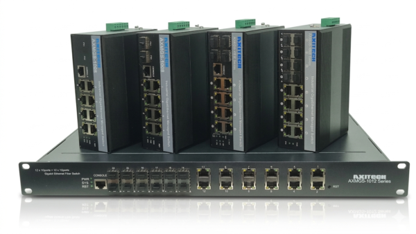 Axitech AXMGS-1008 Series – Industrial 8 port 10/100/1000 Ethernet + 2/4/8 SFP ...
